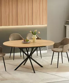 שולחן אוכל עגול נפתח ל-1.5 מטרים דגם BUANOS במכירה מוקדמת 30 ימי עסקים mycasa