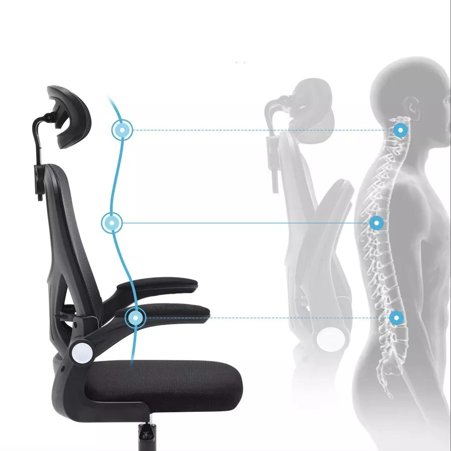 כיסא מנהלים יוקרתי דגם HI-TECH עם ידיות מתכווננות ומשענת ראש מתצוגה ועודפים