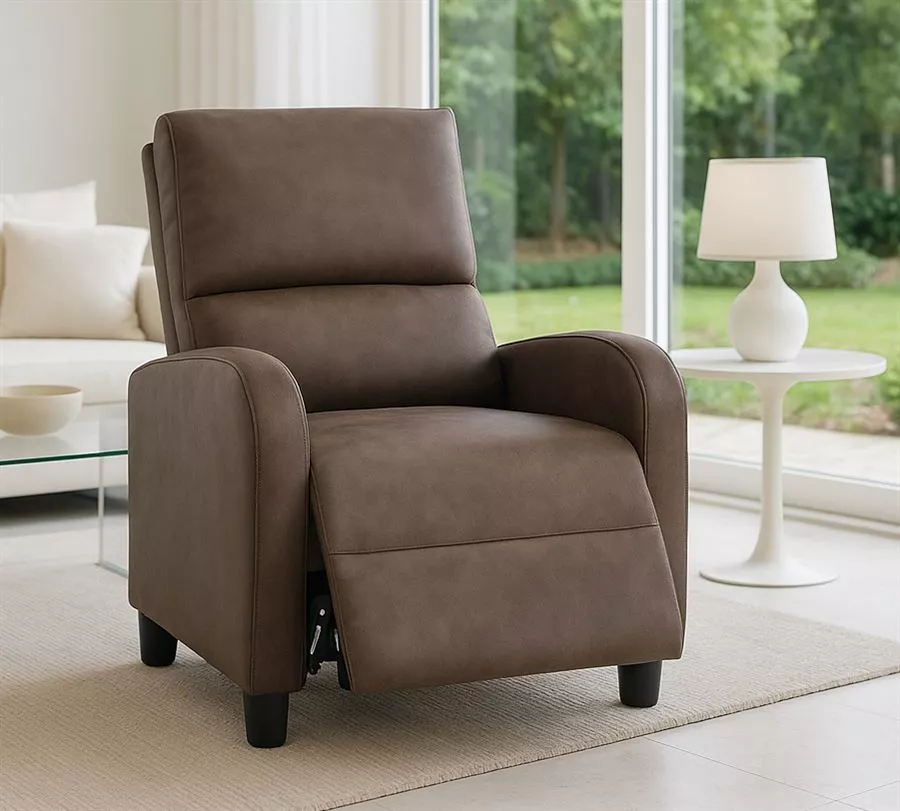 כורסת טלוויזיה עם ריקליינר דגם Henry צבע חום כהה מתצוגה ועודפים