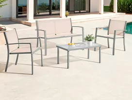 מערכת ישיבה לחצר דגם SANTORINI צבע טיופה מתצוגה ועודפים mycasa