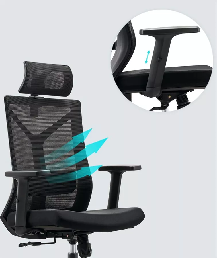 כסא מנהלים עם ידיות מתכווננות ומשענת ראש דגם XP-7 מתצוגה ועודפים