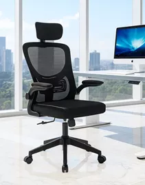 כסא מנהלים עם ידיות מתכווננות ומשענת ראש דגם XP-32 צבע שחור מתצוגה ועודפים mycasa