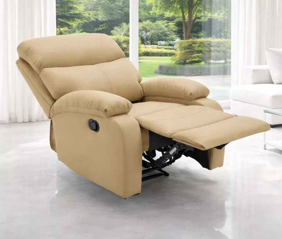 כורסת טלוויזיה מרופדת עם ריקליינר דגם Austin צבע בז' כהה ***במכירה מוקדמת 30 ימי עסקים