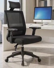 כסא מנהלים רחב עם ידיות מתכווננות ומשענת ראש דגם XP-17 מתצוגה ועודפים mycasa