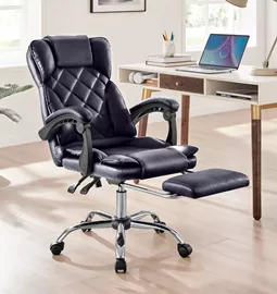 כסא מנהלים מרופד דגם LEONARDO עם הדום נשלף צבע שחור במכירה מוקדמת 21 ימי עסקים mycasa