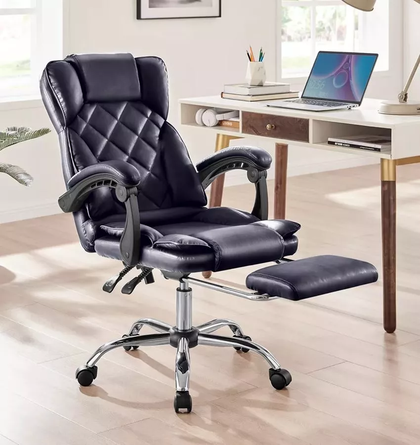 כסא מנהלים מרופד דגם LEONARDO עם הדום נשלף צבע שחור במכירה מוקדמת 21 ימי עסקים