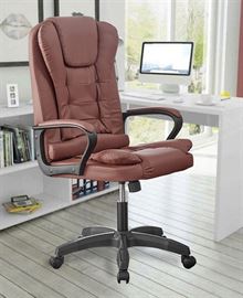 כסא מנהלים מרופד דגם TODD צבע חום מתצוגה ועודפים mycasa