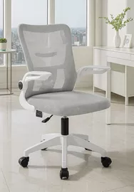 כסא מנהלים יוקרתי עם ידיות מתכווננות דגם XP-12 צבע אפור לבן מתצוגה ועודפים mycasa