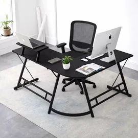 עמדת מחשב פינתית רחבה דגם DYNAMIC צבע שחור מתצוגה ועודפים mycasa