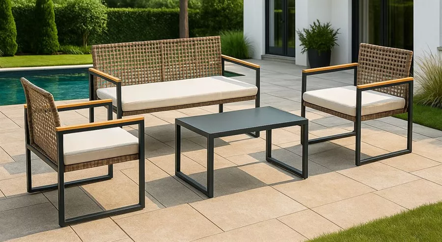 סט ריהוט גינה יוקרתי דגם Santa Monica צבע חום ***ללא אריזה מקורית