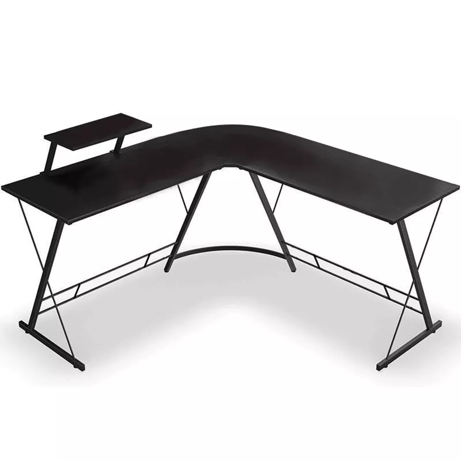 עמדת מחשב פינתית רחבה דגם DYNAMIC צבע שחור ***ללא אריזה מקורית מתצוגה ועודפים