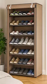 ארונית נעליים 7 קומות עם כיסוי בד ***ללא אריזה מקורית mycasa