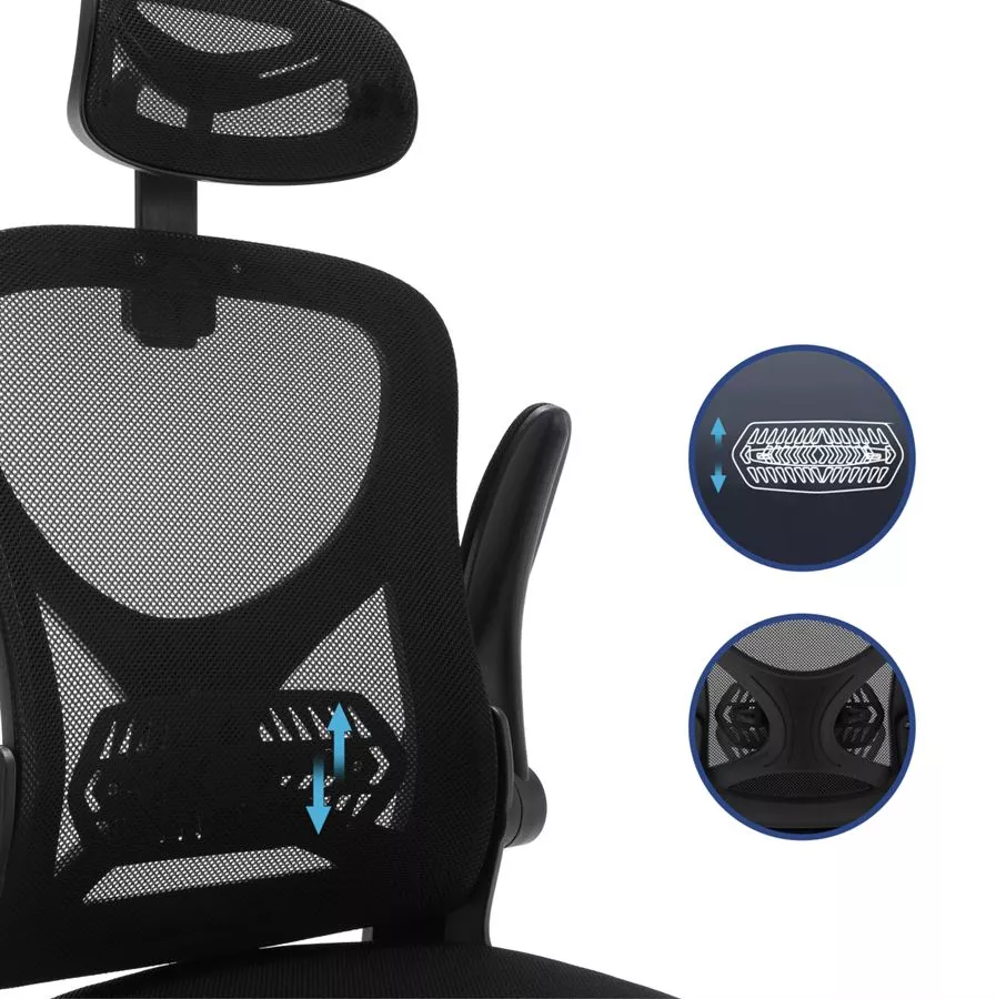 כיסא מנהלים יוקרתי דגם HI-TECH עם ידיות מתכווננות ומשענת ראש מתצוגה ועודפים