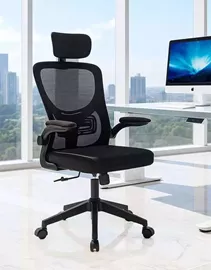 כסא מנהלים עם ידיות מתכווננות ומשענת ראש דגם XP-32 צבע שחור מתצוגה ועודפים mycasa