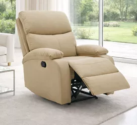 כורסת טלוויזיה מרופדת עם ריקליינר דגם Austin צבע בז' כהה ***במכירה מוקדמת 30 ימי עסקים mycasa