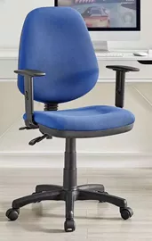 כסא מזכירה וסטודנט עם ידיות מתכווננות דגם Promax10 צבע כחול מתצוגה ועודפים mycasa