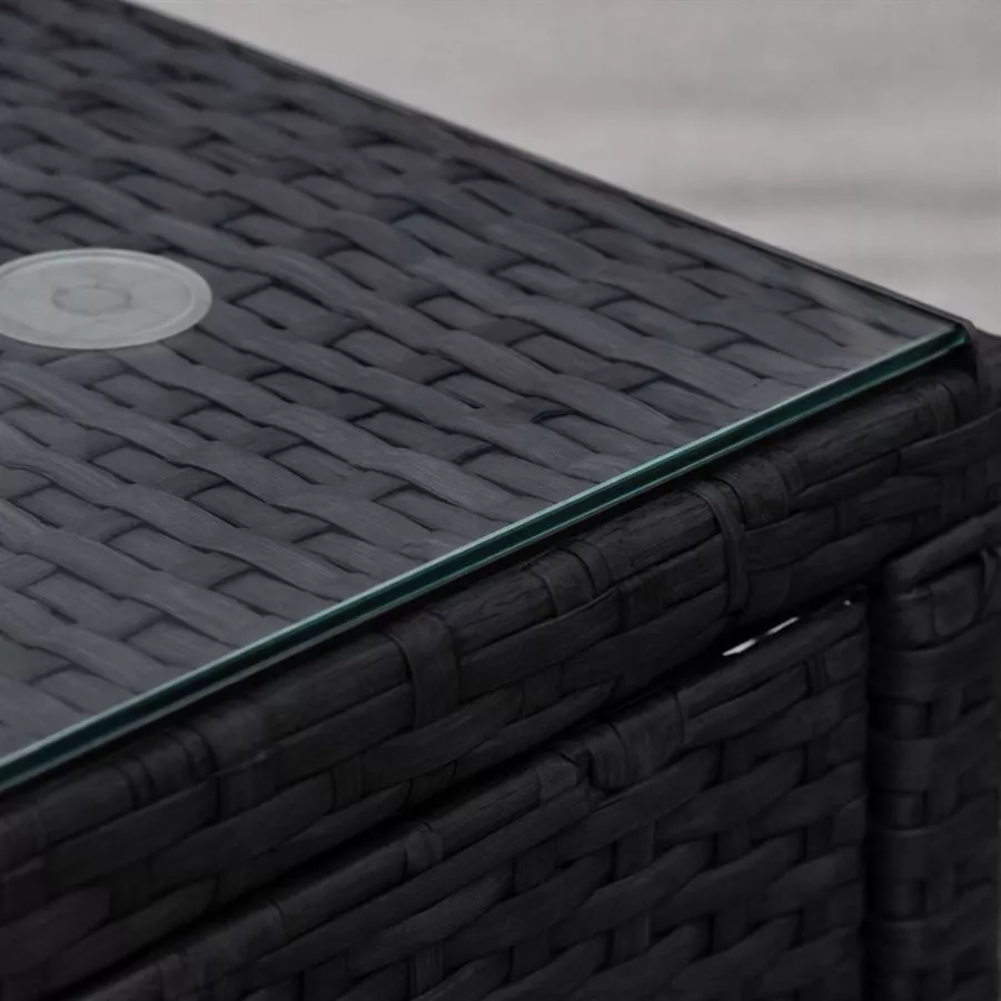 מערכת ישיבה פינתית לחצר דגם SANTA MONICA צבע שחור במכירה מוקדמת 45 ימי עסקים