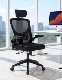 כסא מנהלים עם ידיות מתכווננות במכירה מוקדמת 21 ימי עסקים ומשענת ראש דגם XP-32 צבע שחור mycasa