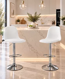 זוג כסאות בר ELEGANT צבע לבן ***במכירה מוקדמת 30 ימי עסקים mycasa