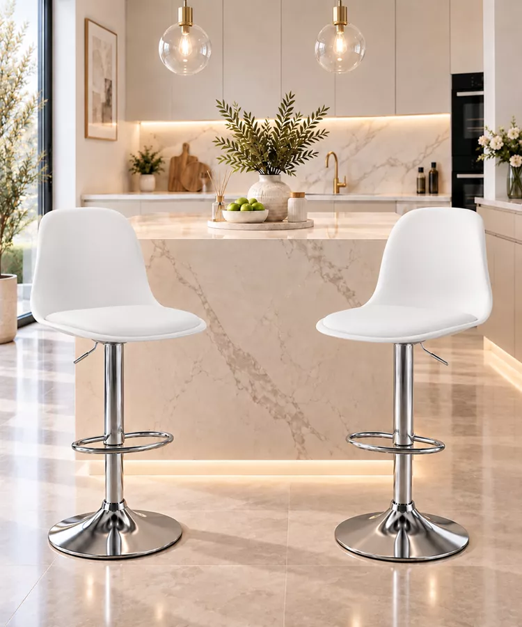זוג כסאות בר ELEGANT צבע לבן ***במכירה מוקדמת 30 ימי עסקים