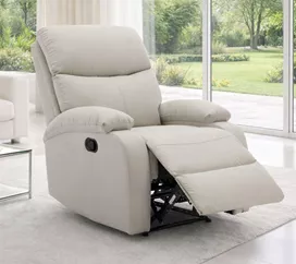 כורסת טלוויזיה מרופדת עם ריקליינר דגם Austin צבע אפור בז' ***במכירה מוקדמת 30 ימי עסקים mycasa