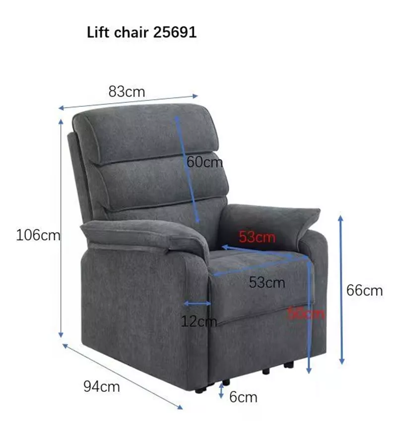 כורסת קימה חשמלית COMFY EASY LIFT צבע אפור כהה ***מורכב לאיסוף עצמי בלבד