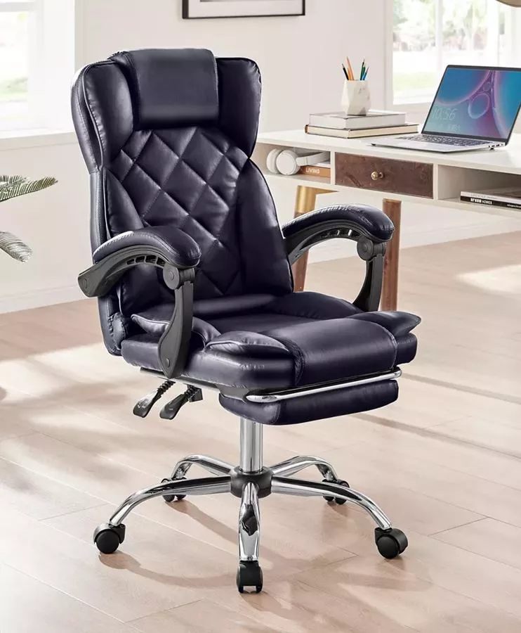 כסא מנהלים מרופד דגם LEONARDO עם הדום נשלף צבע שחור במכירה מוקדמת 21 ימי עסקים