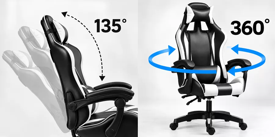 כסא גיימינג דגם PRO22 צבע שחור ולבן ***במכירה מוקדמת 21 ימי עסקים