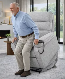 כורסת קימה חשמלית COMFY EASY LIFT צבע אפור בהיר ***אריזה פגומה mycasa