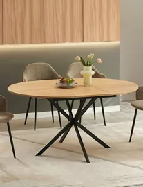 שולחן אוכל עגול נפתח ל-1.5 מטרים דגם BUANOS במכירה מוקדמת 30 ימי עסקים mycasa