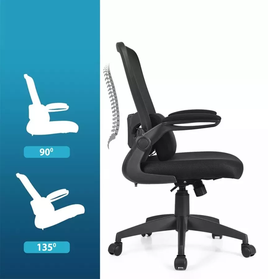 כסא מנהלים יוקרתי עם ידיות מתכוננות וכרית תמיכה לגב דגם TPX-20 צבע שחור ***ללא אריזה מקורית