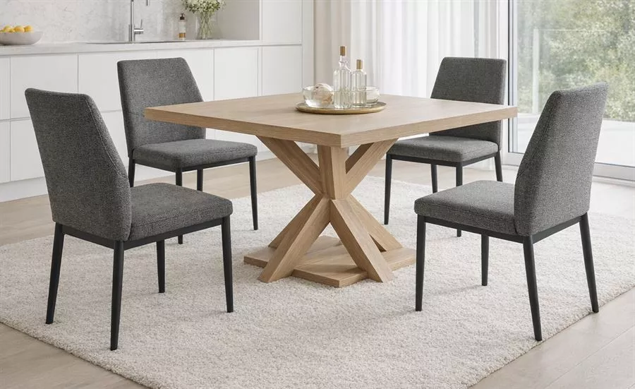 רביעיית כסאות לפינת אוכל דגם MADRID צבע אפור במכירה מוקדמת 30 ימי עסקים