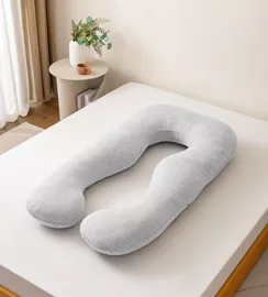 כרית הריון ויסקו מפנקת מבית B.k.import צבע אפור בהיר mycasa