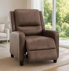 כורסת טלוויזיה עם ריקליינר דגם Hamilton צבע חום כהה מתצוגה ועודפים mycasa