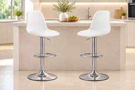 זוג כסאות בר ELEGANT צבע לבן ***במכירה מוקדמת 30 ימי עסקים mycasa