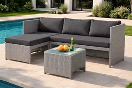 מערכת ישיבה פינתית לחצר דגם PHLIADELPHIA צבע אפור במכירה מוקדמת 21 ימי עסקים mycasa